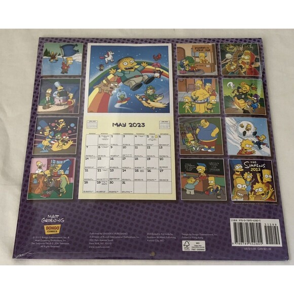 The Simpsons 2023 Wall Calendar Sealed - Picture 2 of 2